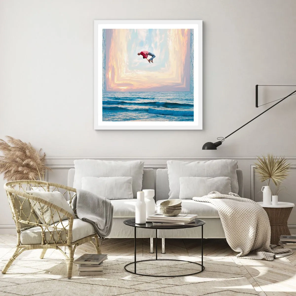 Poster in een witte lijst - Naar een andere dimensie - 60x60 cm