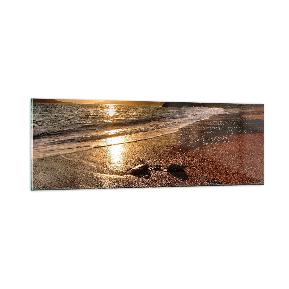Schilderen op glas - Volg de zon naar de heuvels - 90x30 cm