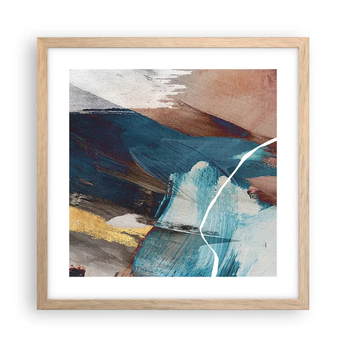 Een poster in een licht eiken lijst - Met panache en energie - 40x40 cm