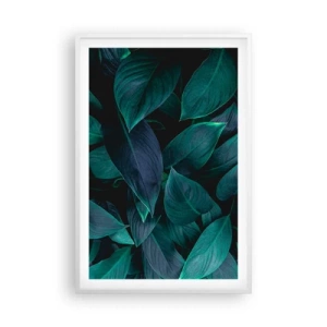 Poster in een witte lijst - Groen op zichzelf - 61x91 cm