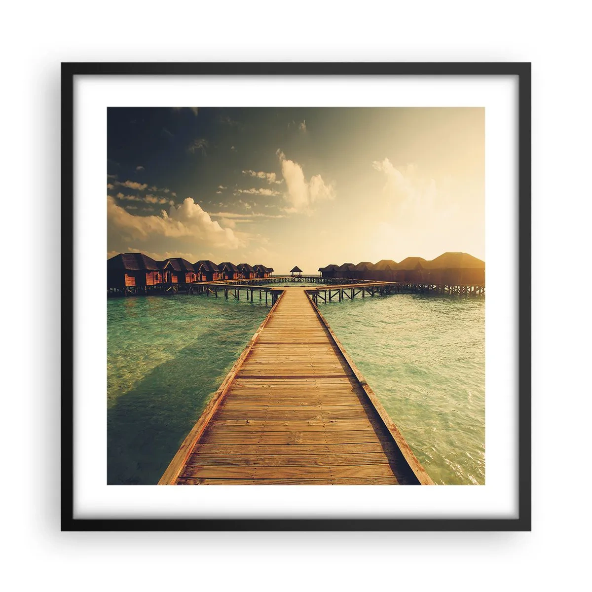 Poster in een zwarte lijst - Een warme uitnodiging - 50x50 cm