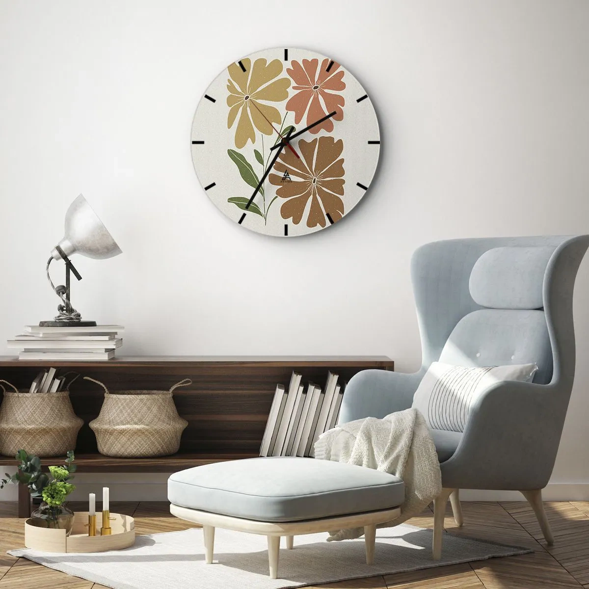 Wandklok - Klok - Natuur en geometrie - 30x30 cm