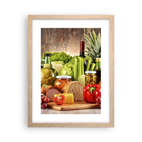 Een poster in een licht eiken lijst - Gerookt, gebakken en gemarineerd - 30x40 cm