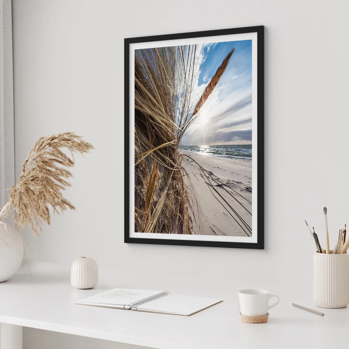 Poster in een zwarte lijst - Een ontmoeting van de elementen - 61x91 cm