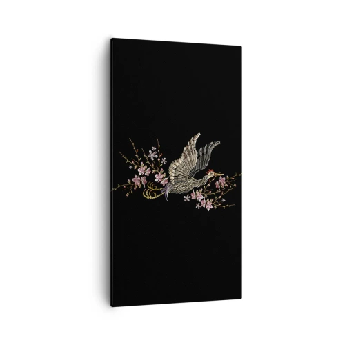 Schilderen op canvas - Exotische geborduurde vogel - 55x100 cm