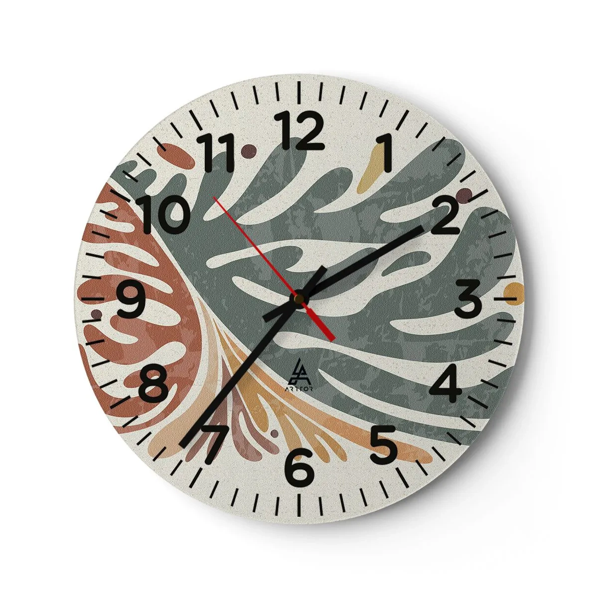 Wandklok - Klok - Veelkleurig blad - 30x30 cm