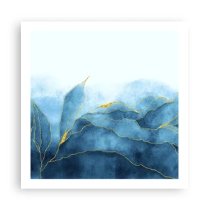 Poster - Blauw in goud - 60x60 cm