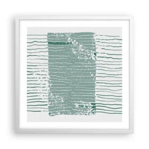 Poster in een witte lijst - Mariene abstractie - 50x50 cm