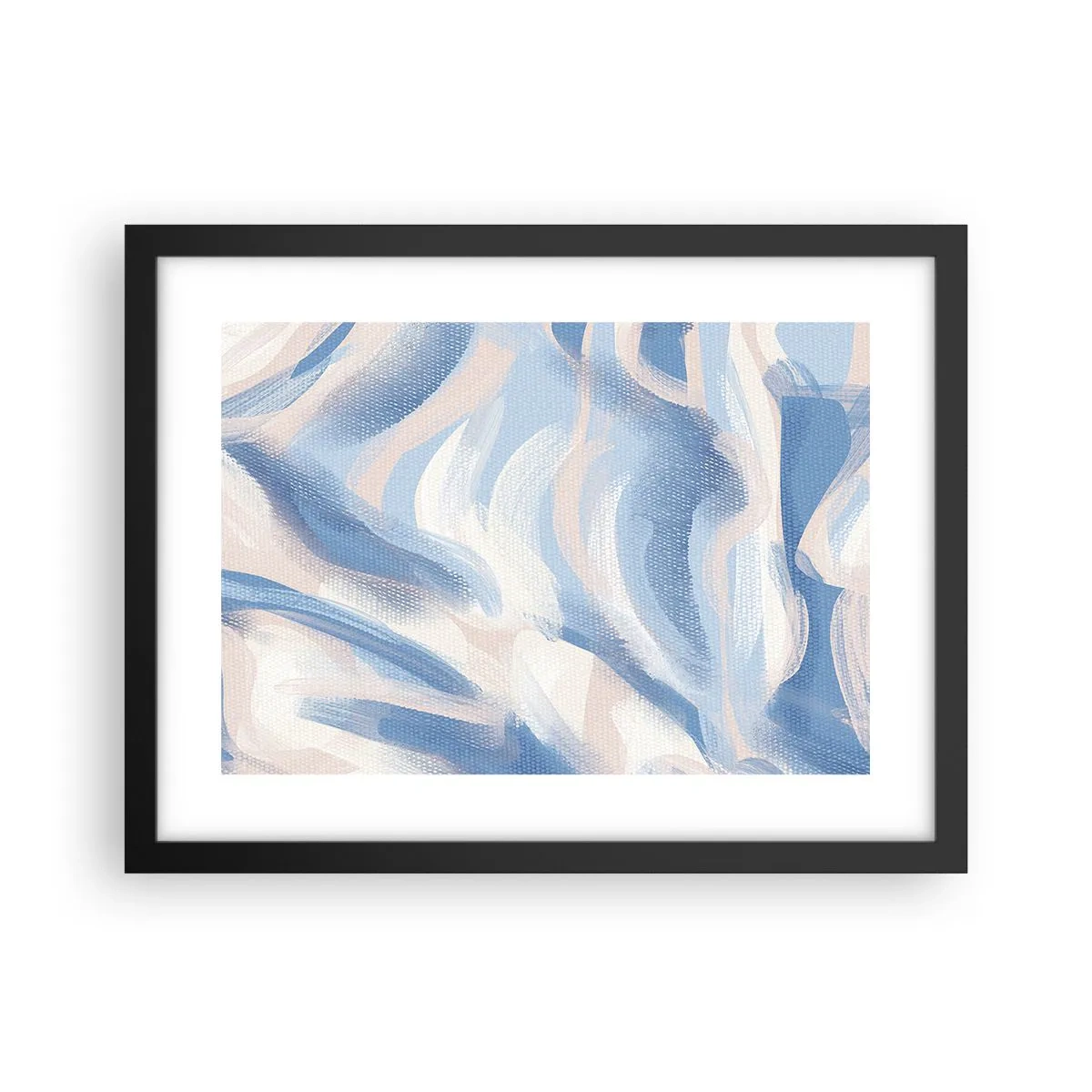 Poster in een zwarte lijst - Blauwe golven - 40x30 cm