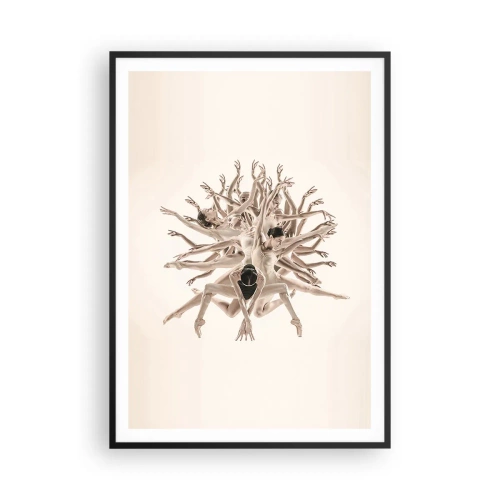 Poster in een zwarte lijst - Bloeiend in dans - 70x100 cm