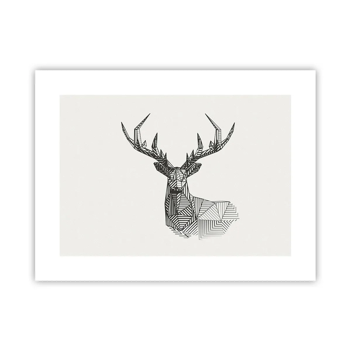 Poster - Een hert in kubistische stijl - 40x30 cm