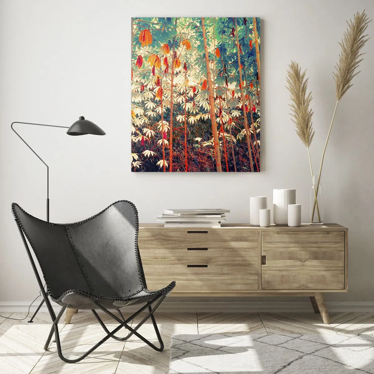 Schilderen op glas - Het geheime leven van de bladeren - 50x70 cm
