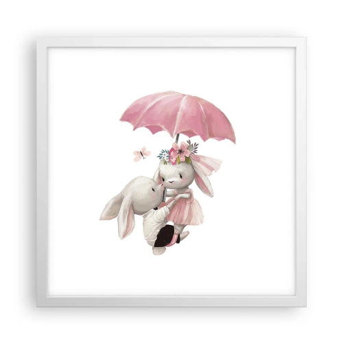 Poster in een witte lijst - Dit is liefde - 40x40 cm