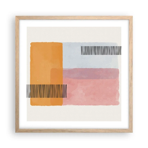 Een poster in een licht eiken lijst - Van hoek tot hoek - 50x50 cm