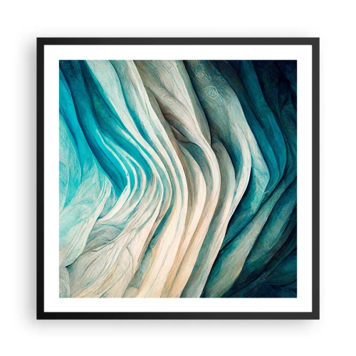 Poster in een zwarte lijst - Blauwe onverzadigbaarheid - 60x60 cm