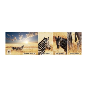 Fotobehang Staaltje Standard Eco - Ga weg, verstoor onze vrede niet - Dieren, Ribben, Safari - 100x30 cm
