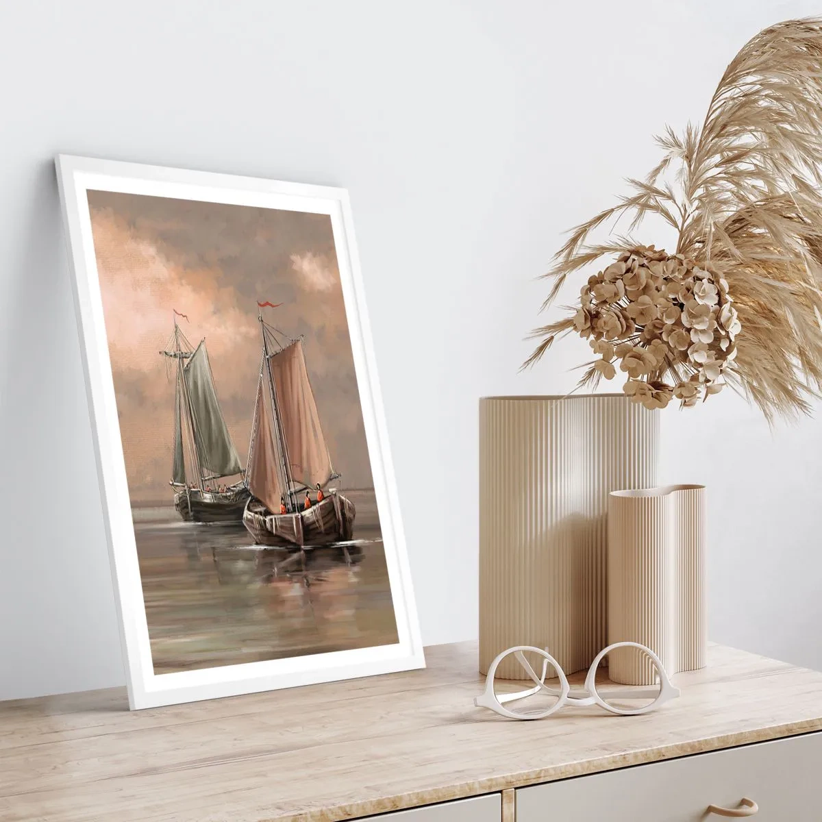 Poster in een witte lijst - De terugkeer van zeelieden - 70x100 cm