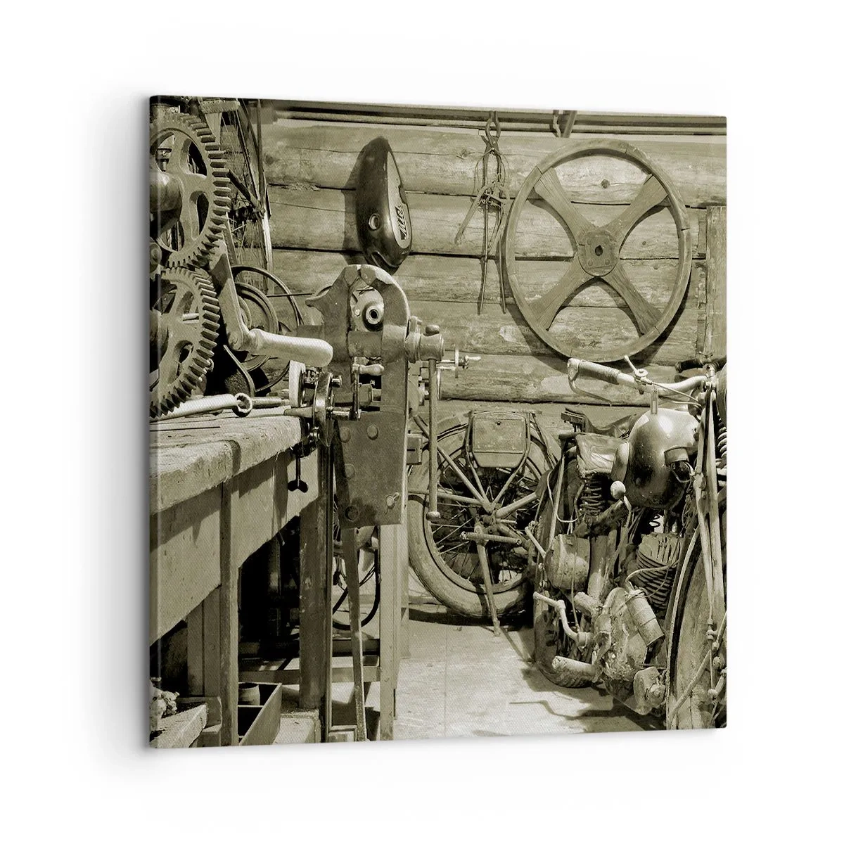 Schilderen op canvas - In de schuur van oom Władek - 60x60 cm