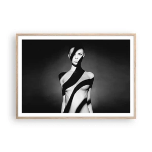 Een poster in een licht eiken lijst - In glans en schaduw - 100x70 cm