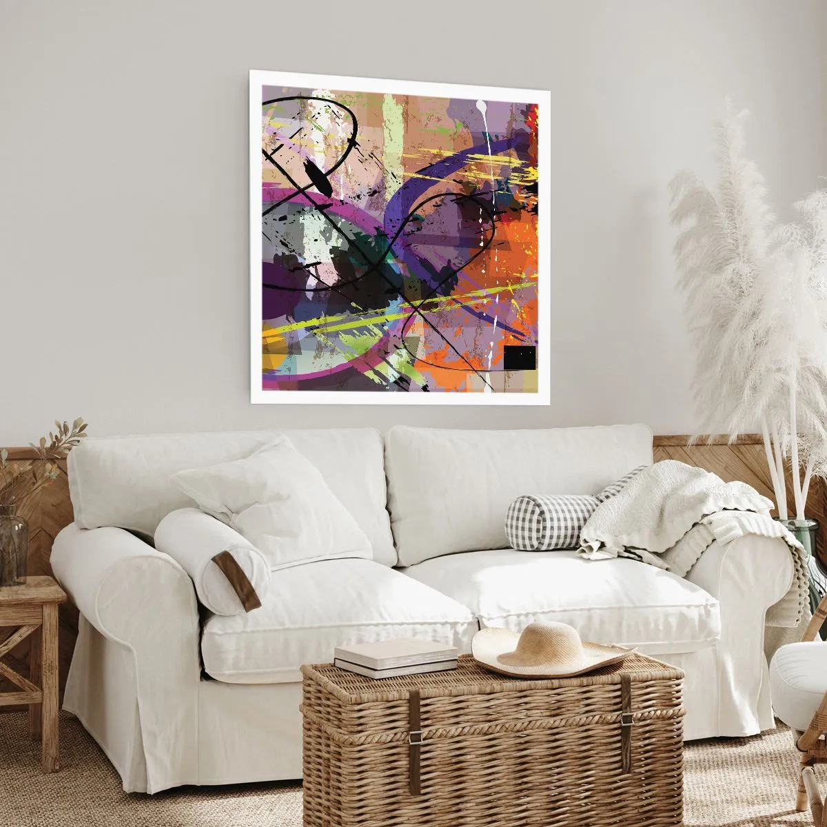 Poster - Je kunt rechtdoor of rondom - 50x50 cm