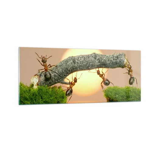 Schilderen op glas - Gelukkig samenwerken - 100x40 cm