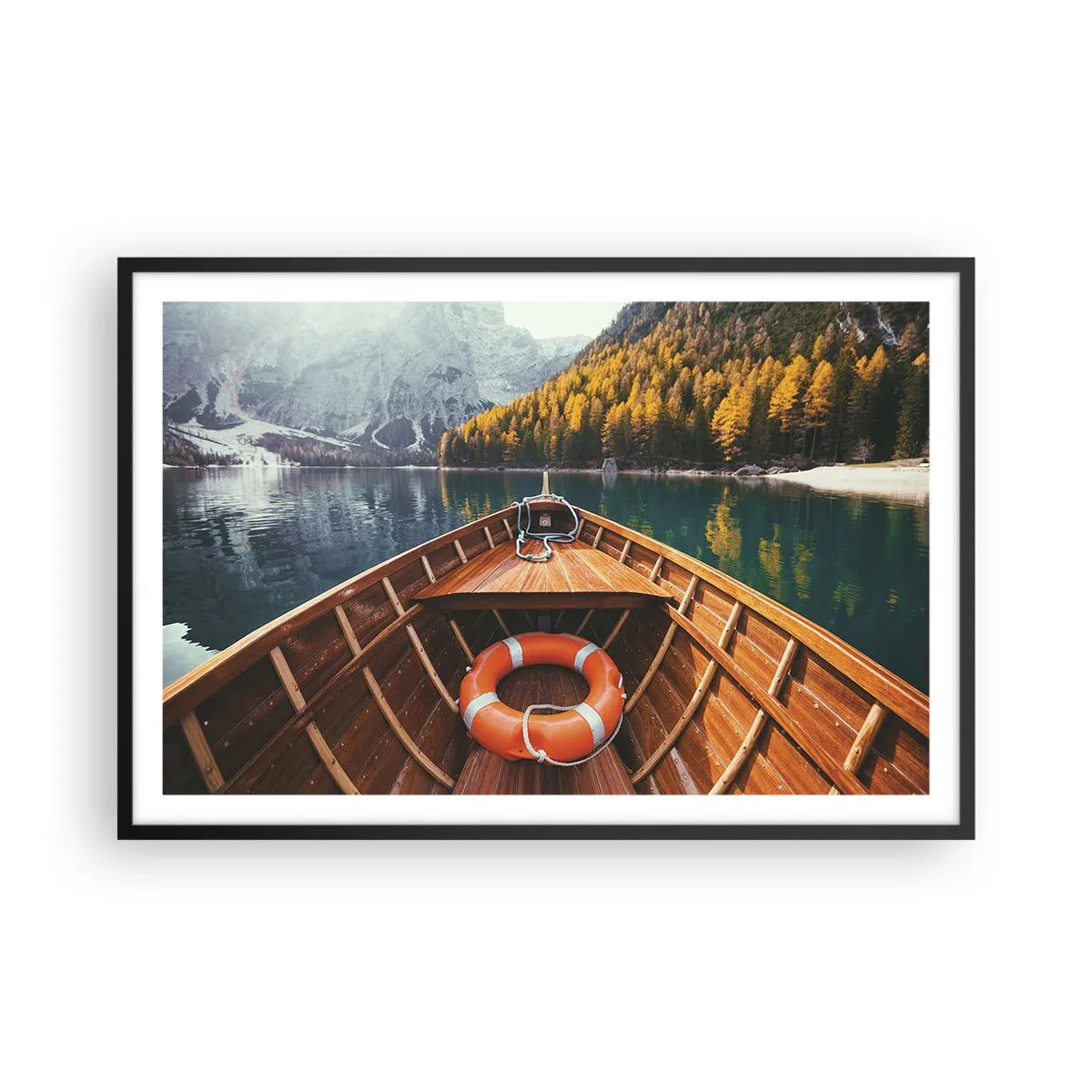 Poster in een zwarte lijst - Bergtocht - 91x61 cm