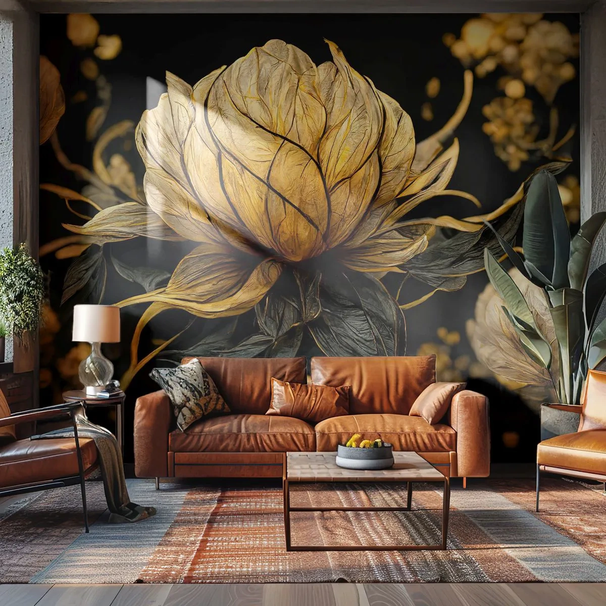 Zelfklevend Fotobehang Deluxe Sticker - Subtiele kwetsbaarheid - Bloem, Art-deco, Glamour - 100x70 cm