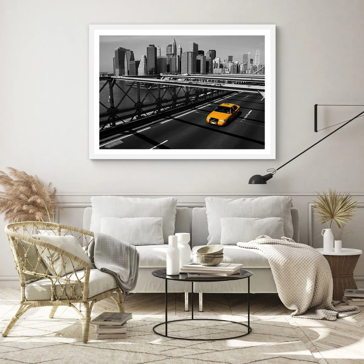 Poster in een witte lijst - De kleur van een grote stad - 100x70 cm