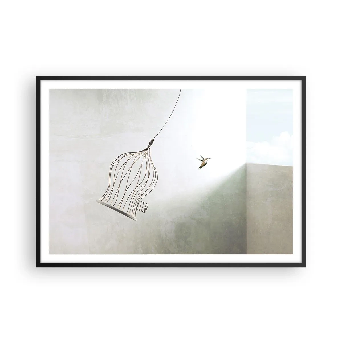 Poster in een zwarte lijst - In je element - 100x70 cm