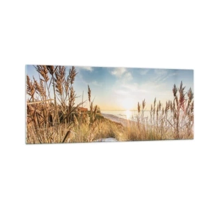 Schilderen op glas - Noord strand - 100x40 cm