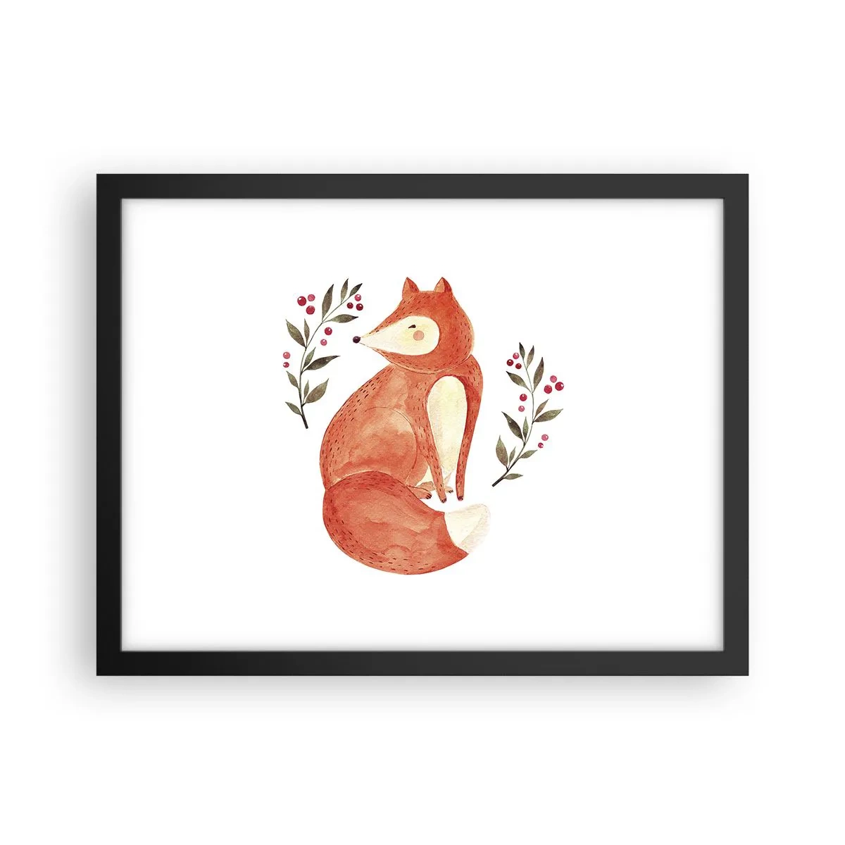 Poster in een zwarte lijst - Kleine roodharige - 40x30 cm