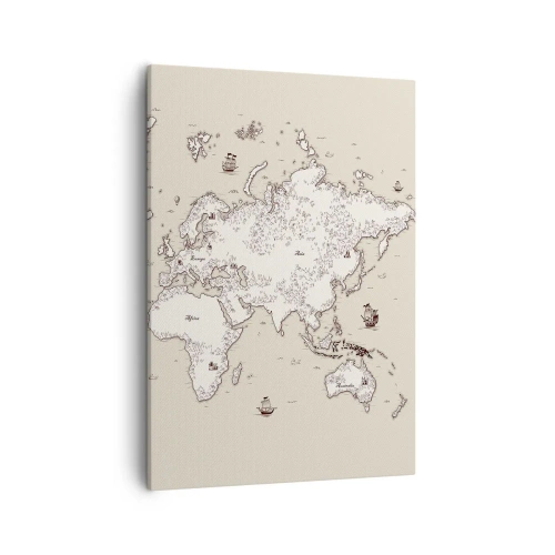 Schilderen op canvas - Reis rond de wereld - 50x70 cm