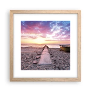 Een poster in een licht eiken lijst - Een moment van diepe ervaring - 30x30 cm