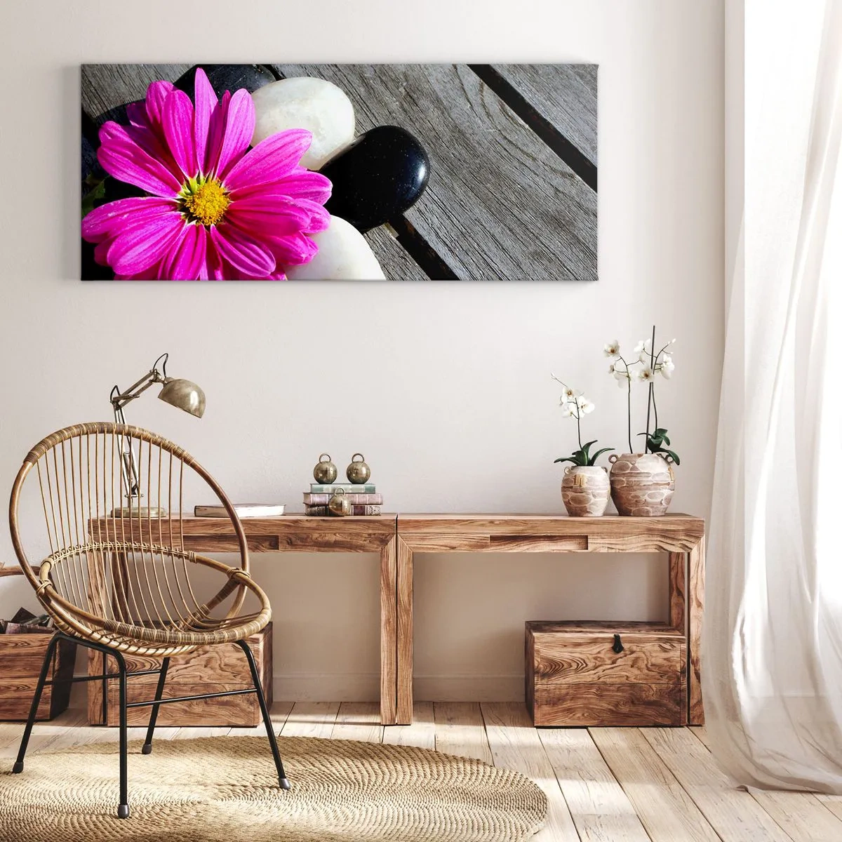 Schilderen op canvas - Rust op de pier - 100x40 cm