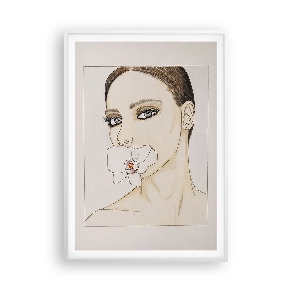 Poster in een witte lijst - Een symbool van elegantie en schoonheid - 70x100 cm