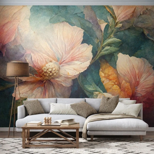 Fotobehang op maat Standard Eco - Gewoon subtiliteit - Bloemen, Klassiek, Deel