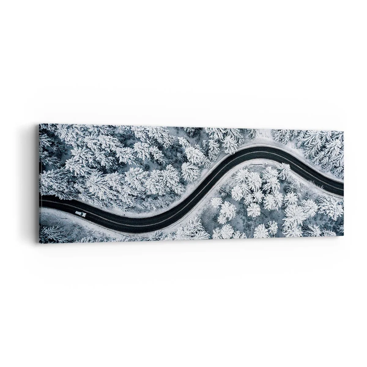 Schilderen op canvas - Door het winterbos - 90x30 cm