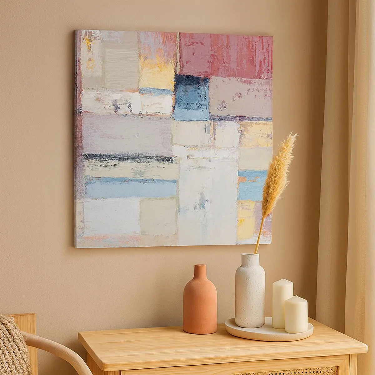 Schilderen op canvas - De rust van geometrie - 30x30 cm