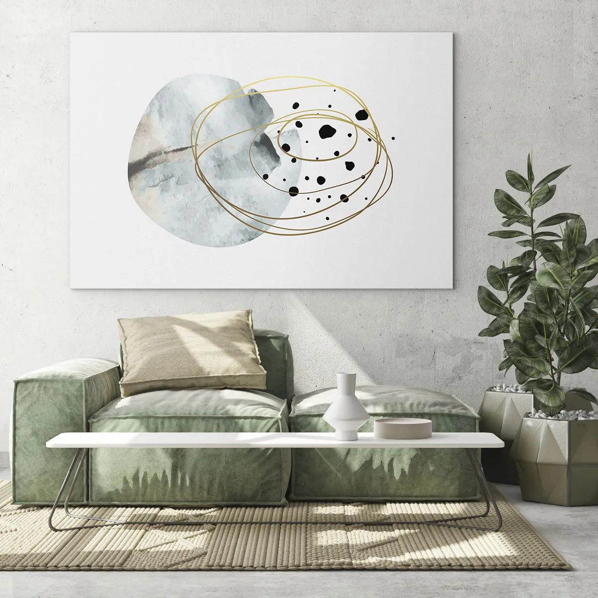 Schilderen op glas - Omarmd door de ruimte - 100x70 cm