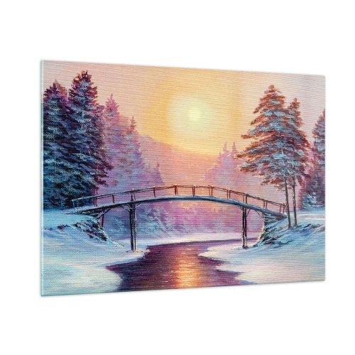Schilderen op glas - Vier seizoenen - winter - 100x70 cm