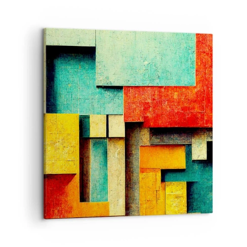 Schilderen op canvas - Festival van rechte hoeken - 50x50 cm