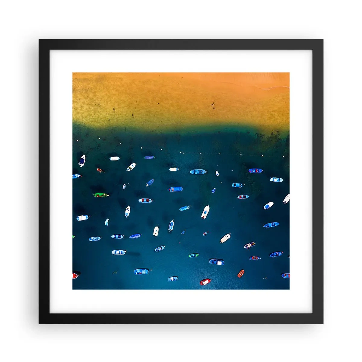 Poster in een zwarte lijst - Vakantie spel - 40x40 cm