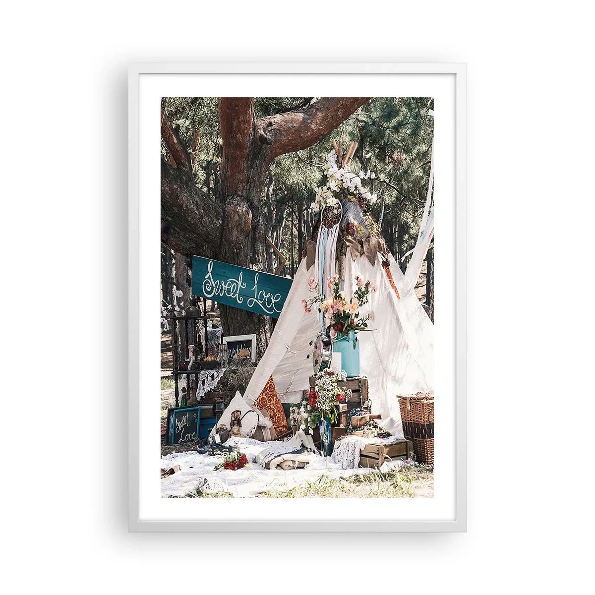 Poster in een witte lijst - De liefde bedrijven ... - 50x70 cm