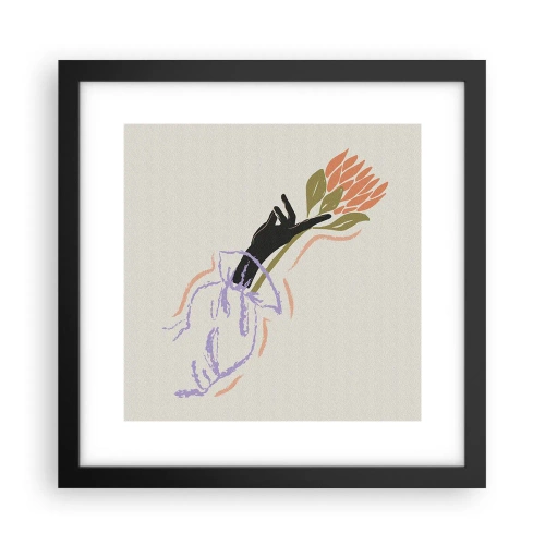 Poster in een zwarte lijst - Zusterlijke aanraking - 30x30 cm