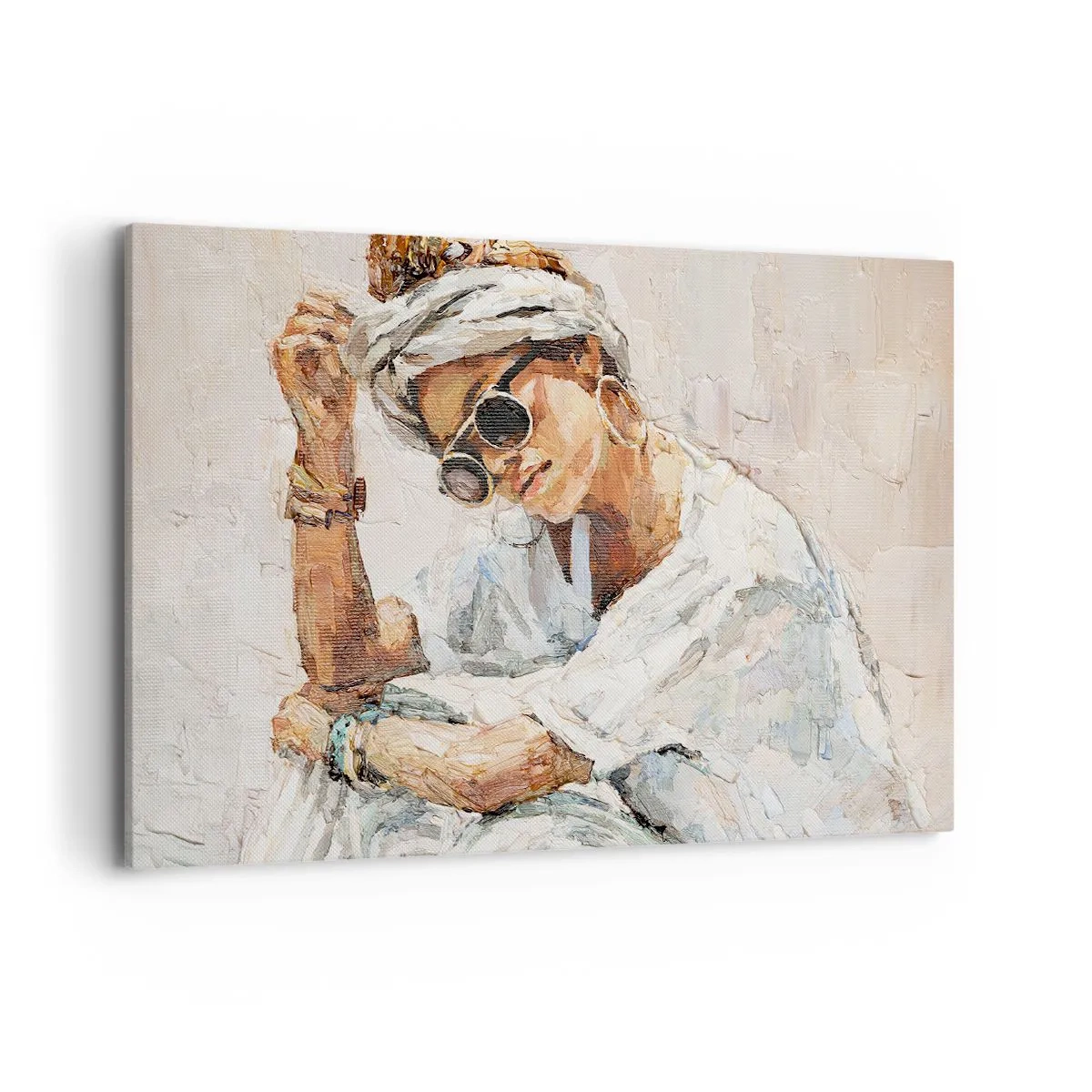 Schilderen op canvas - Portret in de volle zon - 100x70 cm