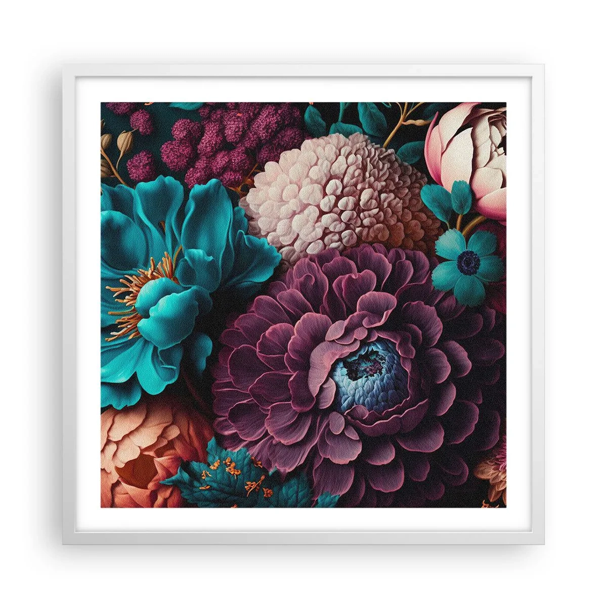 Poster in een witte lijst - Natuur in overvloed - 60x60 cm