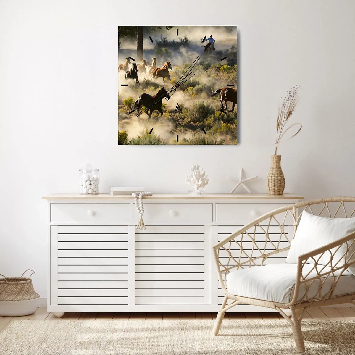 Wandklok - Klok - Rivaliteit - vrijheid of mannelijke kracht? - 40x40 cm