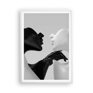 Poster in een witte lijst - Antrekking - Begeerte - 70x100 cm