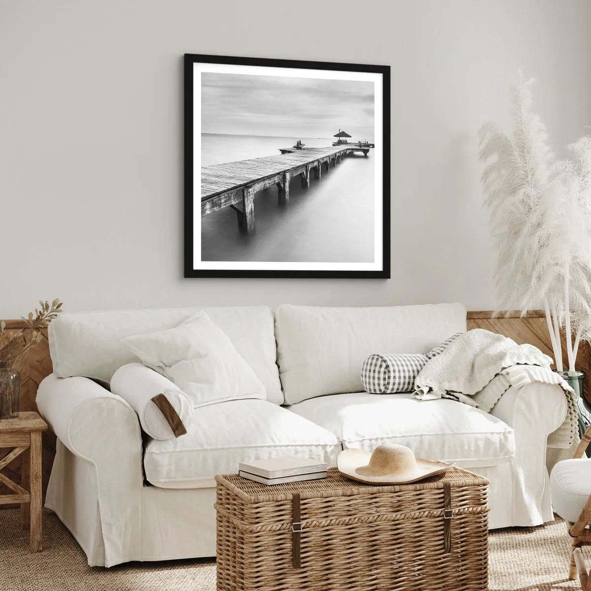 Poster in een zwarte lijst - In de verte - 60x60 cm