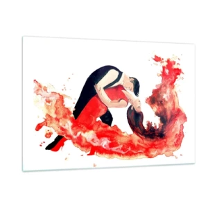 Schilderen op glas - Tango - een sensuele golf - 120x80 cm